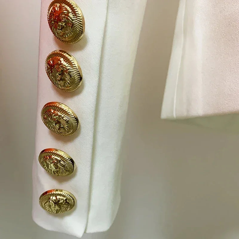 Double Breasted Blazer with Lion Buttons