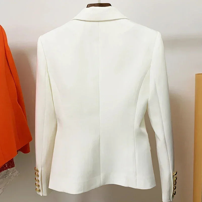 Double Breasted Blazer with Lion Buttons