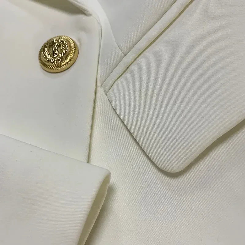 Double Breasted Blazer with Lion Buttons