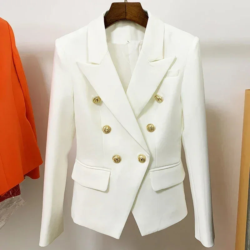Double Breasted Blazer with Lion Buttons