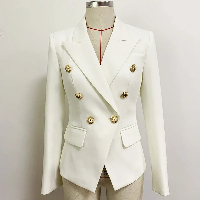 Double Breasted Blazer with Lion Buttons