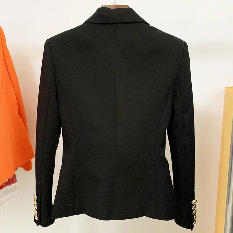 Double Breasted Blazer with Lion Buttons