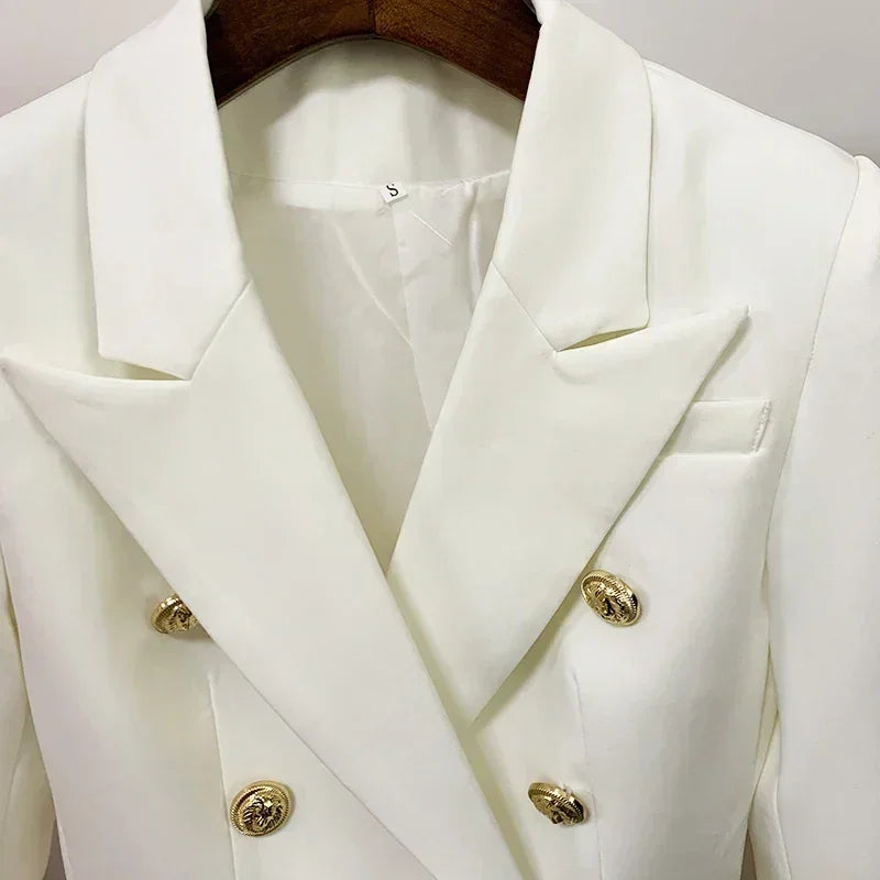 Double Breasted Blazer with Lion Buttons