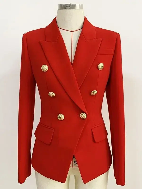 Double Breasted Blazer with Lion Buttons