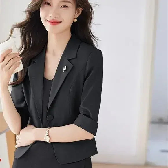 Slim Cropped Blazer - One Button