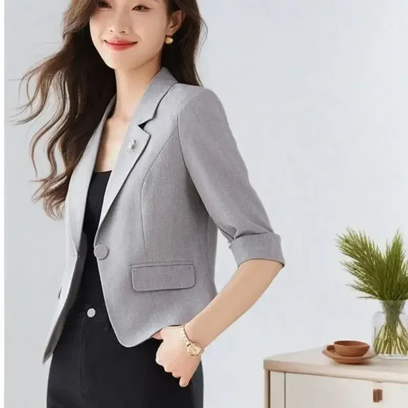 Slim Cropped Blazer - One Button