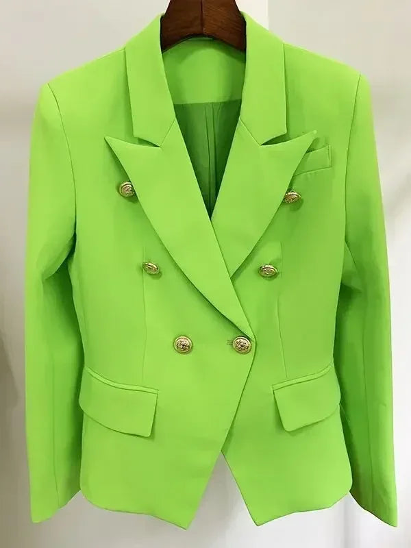 Double Breasted Blazer with Lion Buttons