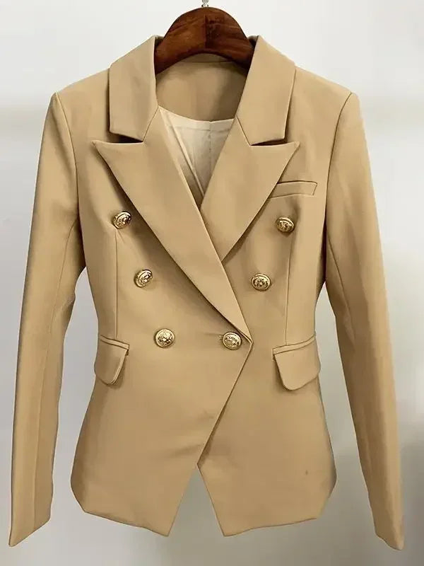 Double Breasted Blazer with Lion Buttons
