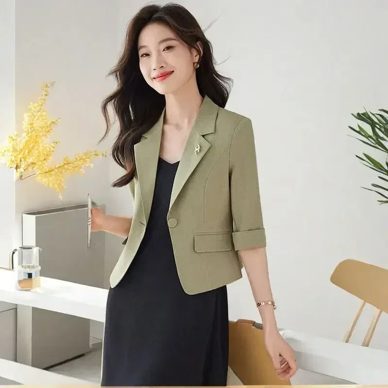 Slim Cropped Blazer - One Button