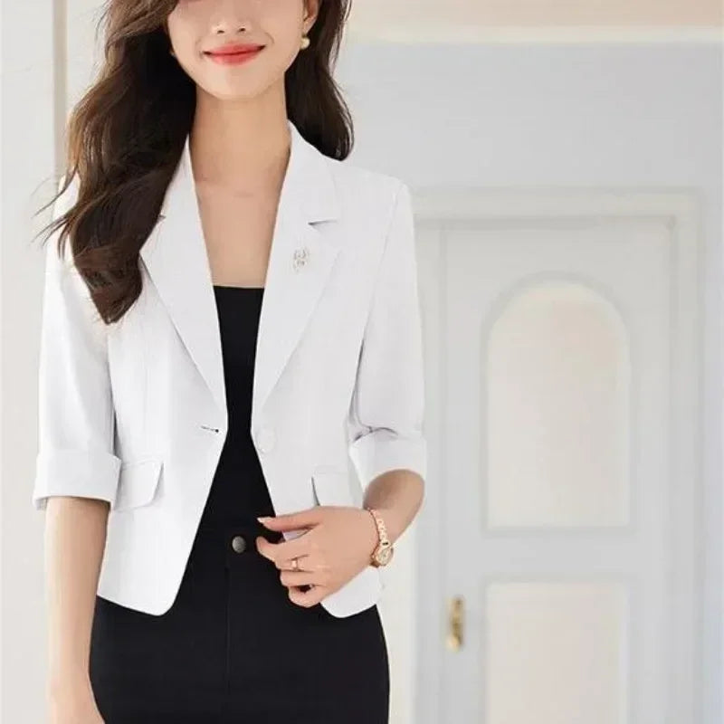 Slim Cropped Blazer - One Button