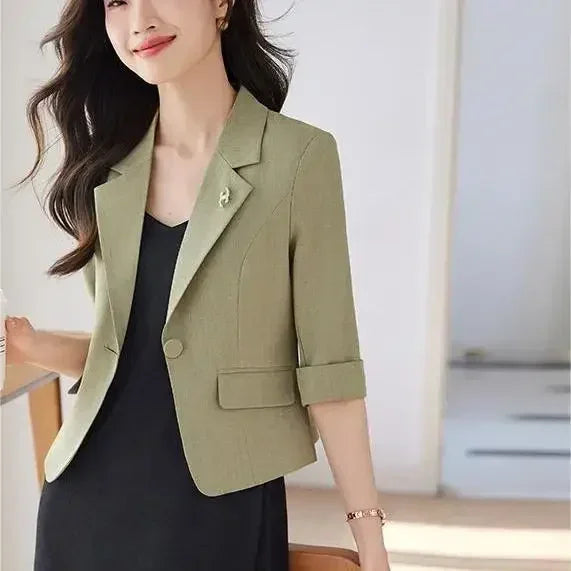 Slim Cropped Blazer - One Button
