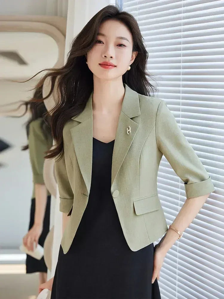 Slim Cropped Blazer - One Button