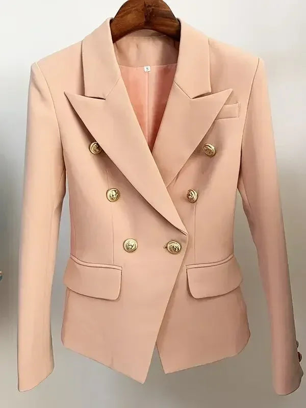 Double Breasted Blazer with Lion Buttons