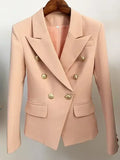 Double Breasted Blazer with Lion Buttons