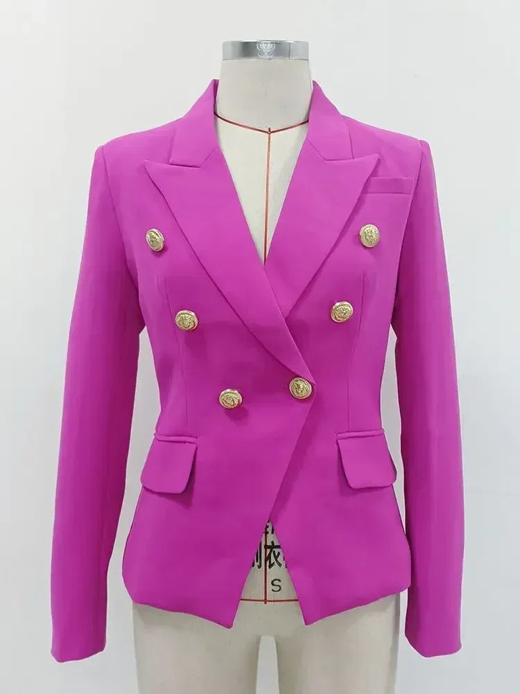 Double Breasted Blazer with Lion Buttons