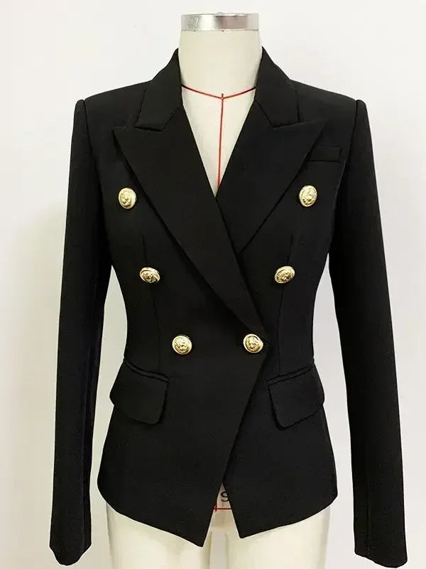 Double Breasted Blazer with Lion Buttons