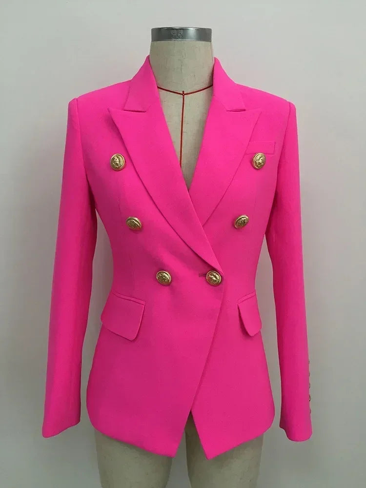 Double Breasted Blazer with Lion Buttons