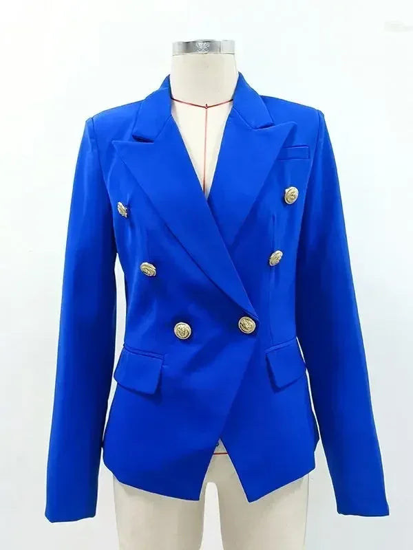 Double Breasted Blazer with Lion Buttons